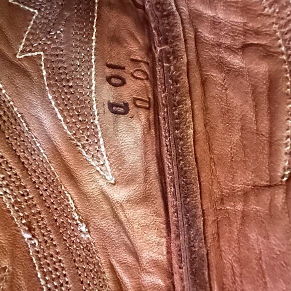 Nocona Boots Brown Burgandy Leather Cowboy Men’s Sz 10 Pointed Toe Made USA - Picture 7 of 15